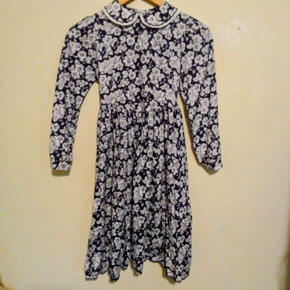 Vtg Laura Ashley Mother & Child Floral Girls Dress-Size 9/10 yrs-Long Sleeve-90s